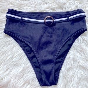 Topshop high waisted bikini bottom w belt size 10
